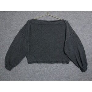 Free People‎ Shirt Women Small Black BOHO Stay With Me Hatchi Top Bohemian EUC